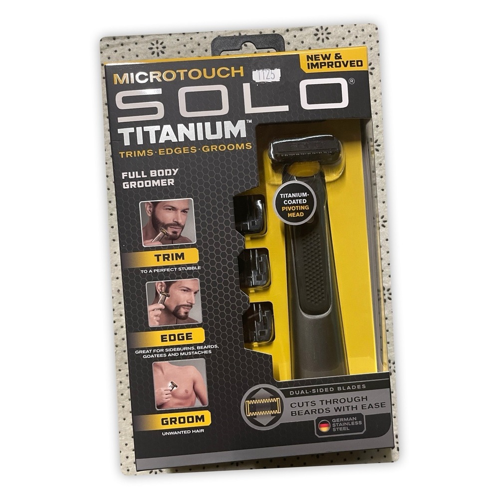 Micro Touch Solo Titanium‎ Grooming Trimmer for Men, Dual-sided Blades